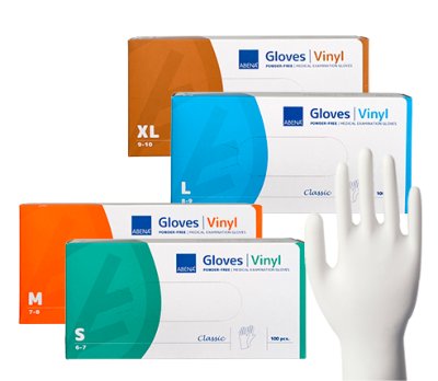 ABENA Vinyl-Handschuhe puderfrei transparent (VPE: 100 Stück)>>>>Gr. S