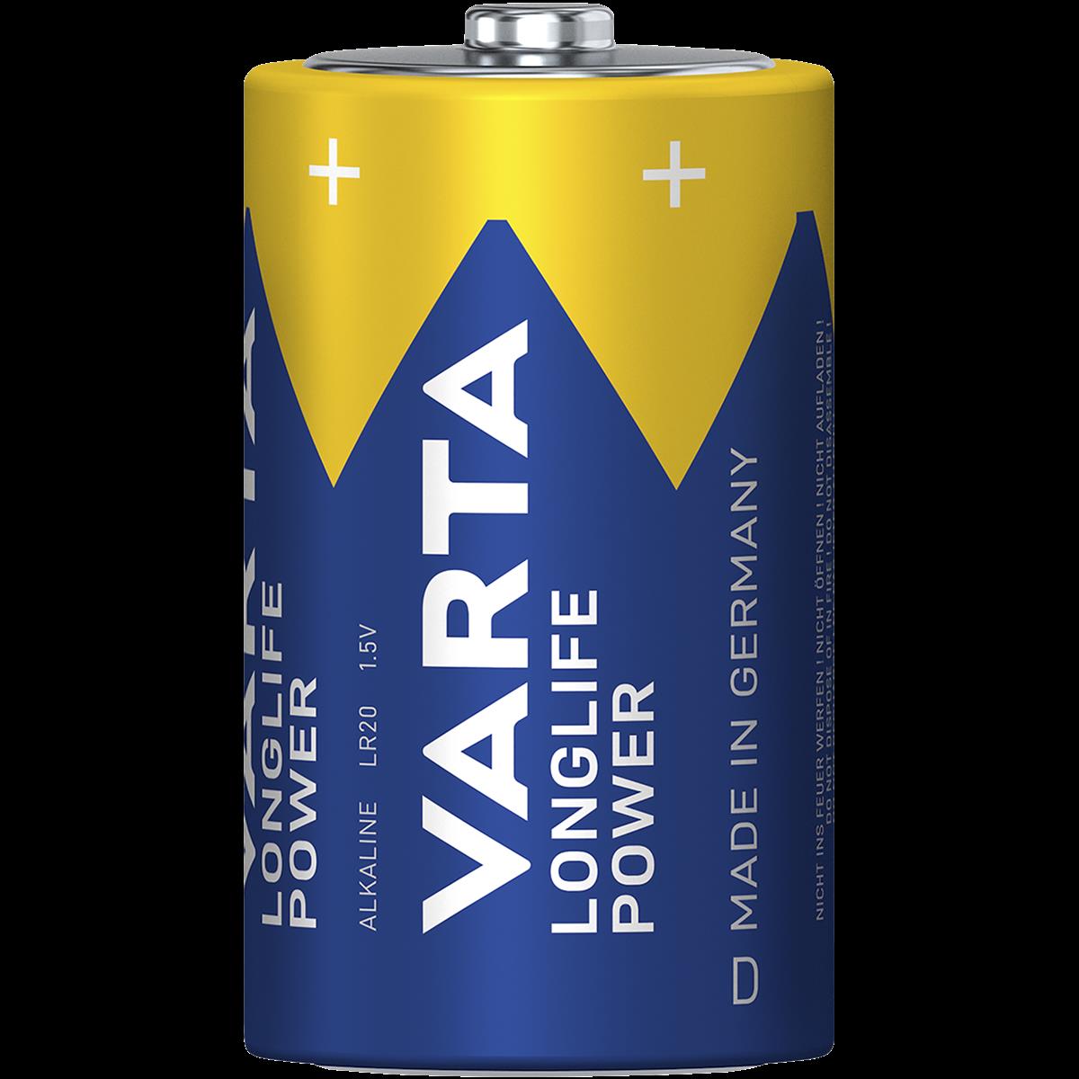 Mono-Batterie VARTA ''Longlife Power'' Alkaline, Typ D, LR20, 1,5V, 4er Pack