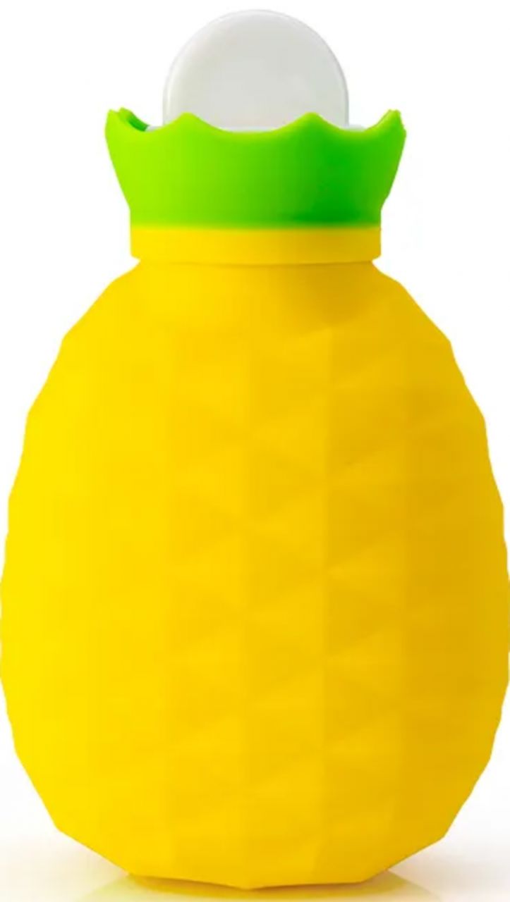 Top Mini Ananas Silikon Wärmflasche 200 ml Bettflasche Handwärmer für Erwachsene und Kinder Gelb WAG-01