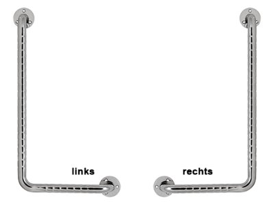 Edelstahl-Stützgriff L-Form,ca.30x61cm rechts