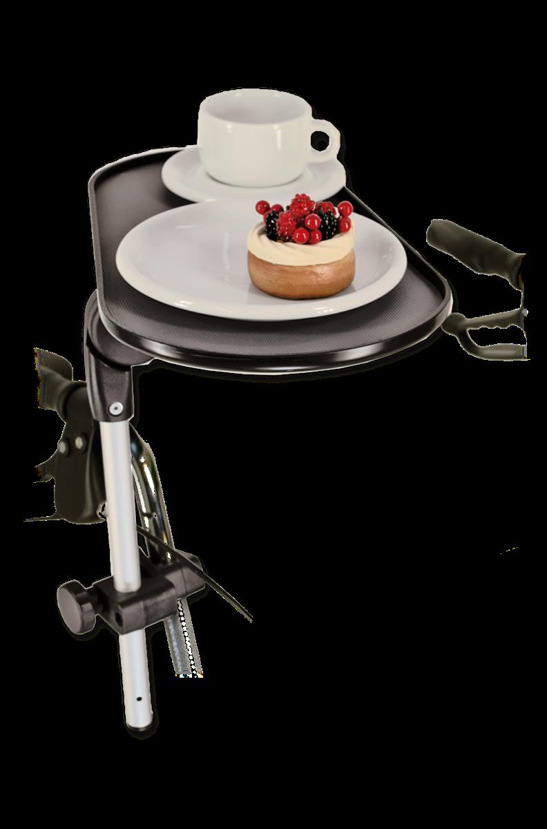 KLAPPTISCH.99 an nahezu jedem Rollator und Rollstuhl anzubringenschwarzKunststoff