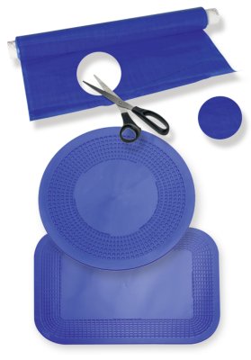 Anti-Rutsch Unterlage Dycem rund, blau>>>>Ausf.: Durchmesser 19 cm