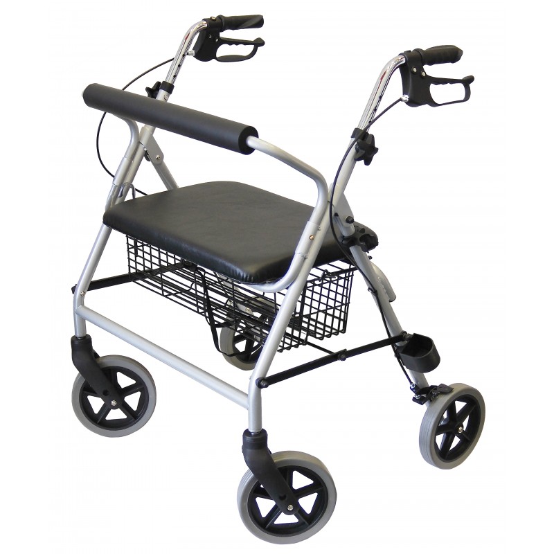 R225Rollator für Schwergewicht, Farbe silber