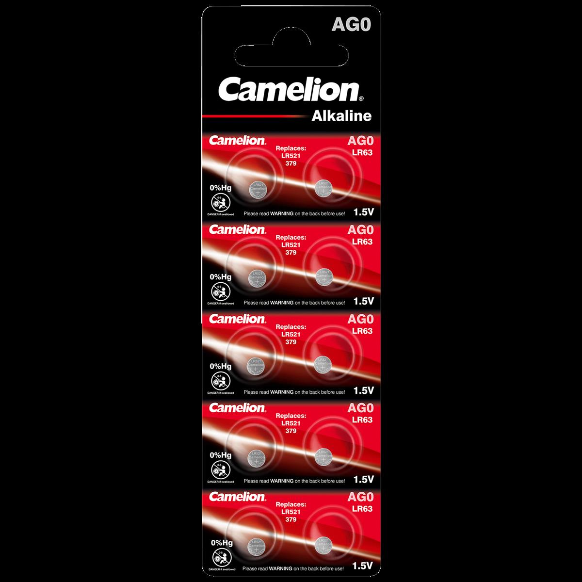 Knopfzelle CAMELION, AG0, 1,5V, Alkaline, 10er-Blister