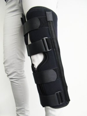 Universal-Knieschiene gerade mit Haftrand schwarz>>>>60 cm