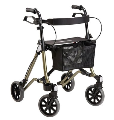 Rollator TAiMA GT mit Netz und Stockhalter PU>>>>Farbe: resedagrün-metallic Taima M GT