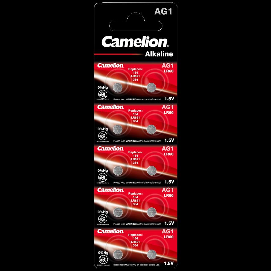 Knopfzelle CAMELION, AG1, 1,5V, Alkaline, 10er-Blister
