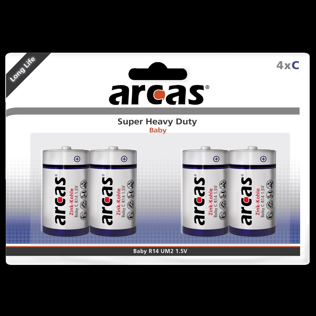 Baby-Batterie Super Heavy Duty 1,5V, Typ C/R14, 4er-Pack