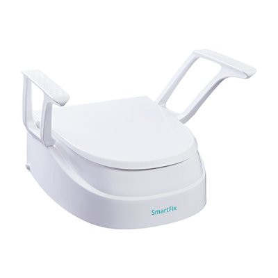 Toilettensitzerhöhung SmartFix mit Armlehnen und Deckel,3-fach verstellbar>>>>