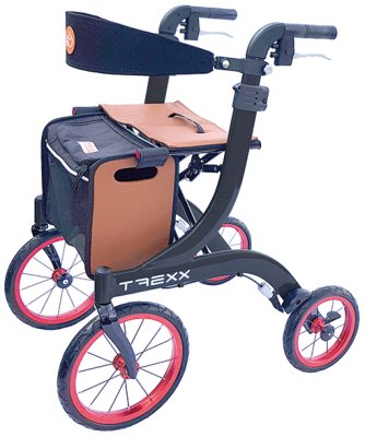 Alu-Outdoor-Rollator T REXX mit Tasche>>>>Farbe: edel-weiß