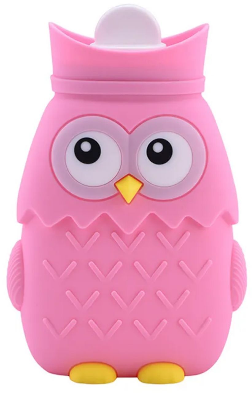 Top Mini Eule Silikon Wärmflasche 400 ml Bettflasche Handwärmer für Erwachsene und Kinder Pink WEP-02