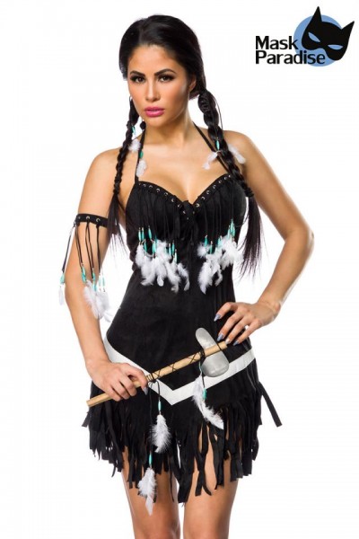 Indianerinkostüm: Dancing Squaw/Farbe:schwarz/weiß/Größe:XL