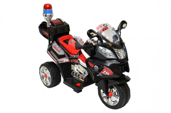 Elektro Kindermotorrad - &quot;Police Design -015&quot;- 6V Akku - Schwarz-Rot