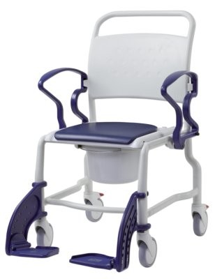 Toiletten-Rollstuhl BOSTON 5&quot;Räder,bis 150Kg,grau/blau
