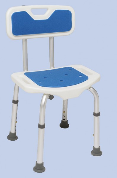 Blue seat Duschhocker verstellbar mit Rückenlehne