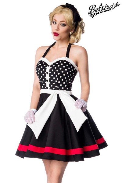 Neckholder Kleid/Farbe:schwarz/weiß/rot/Größe:XL