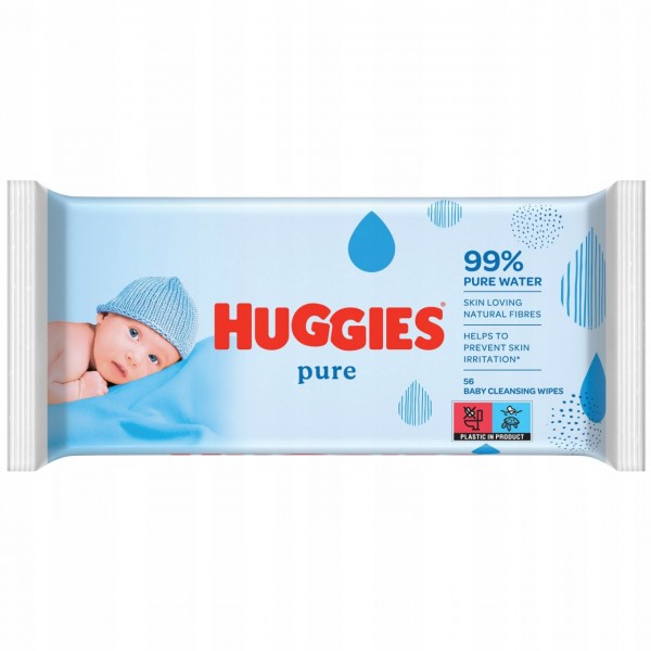 Huggies 20x Pure Baby Wipes Feuchtigkeitstücher Babyduft 56 Stück Pure