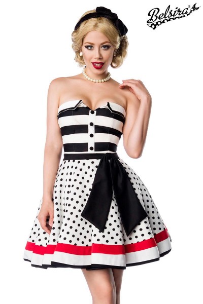 Trägerloses Kleid/Farbe:weiß/schwarz/rot/Größe:XL