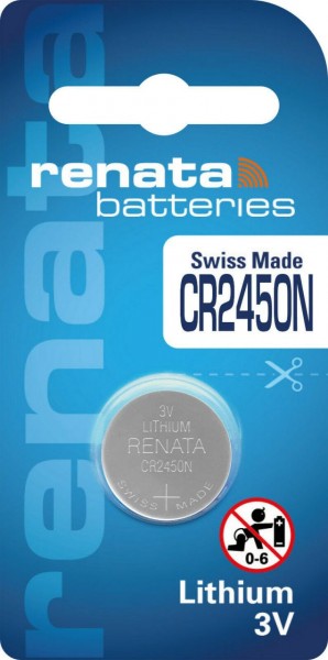 Renata CR2450N 3V Lithium Batterie Knopfzelle 1er Blister CR2450