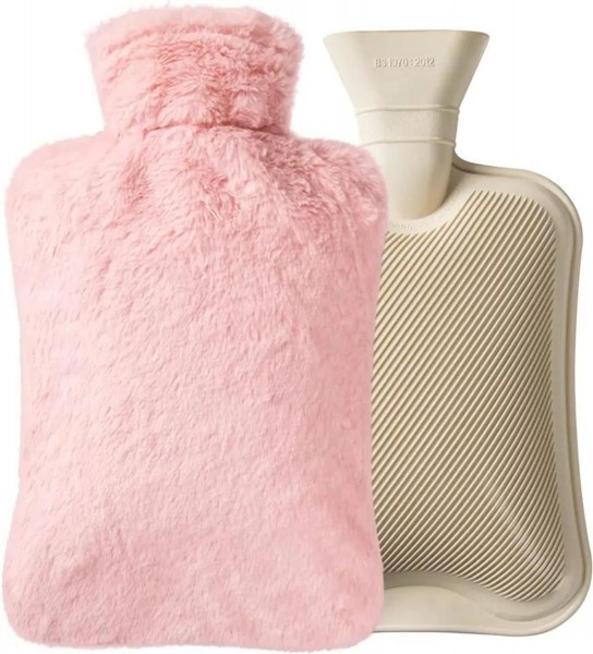Top Wärmflasche Bettflasche 1000 ml mit Bezug für Kinder und Erwachsene Pink WBP-01