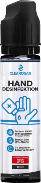 CLEAROSAN 5x Hand Desinfektionsmittel 100ml Flasche - entfernt 99,9% aller Bakterien (bakterizid), P
