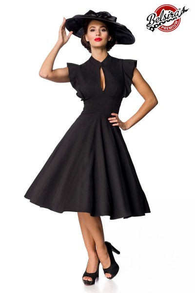Belsira Premium Vintage-Kleid/Farbe:schwarz/Größe:2XL