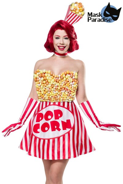Popcorn Girl/Farbe:rot/weiß/Größe:L