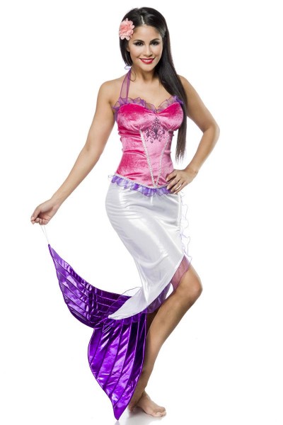 Mermaid Kostüm/Farbe:pink/silber/Größe:XS-S