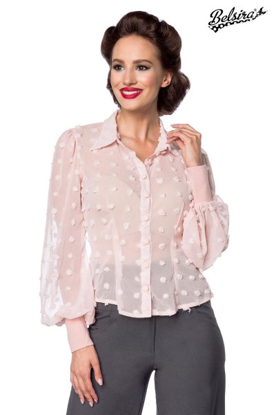 Vintage-Bluse/Farbe:rosa/Größe:4XL
