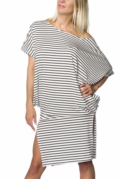 Oversize-Kleid/Farbe:schwarz/weiß/Größe:L