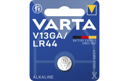 Knopfzelle VARTA, AG13, V13GA, 1,5V, Alkaline, 1er-Blister