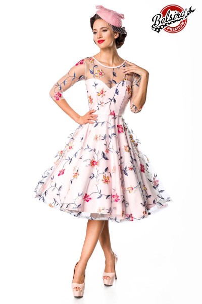 Belsira Premium Blumenkleid/Farbe:rosa/Größe:L
