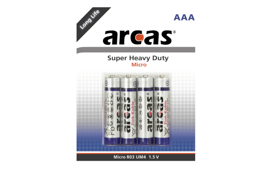 Micro-Batterie Super Heavy Duty 1,5V, Typ AAA/R03, 4er-Pack
