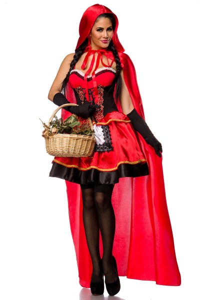 Sexy Rotkäppchen Kostüm/Farbe:rot/schwarz/Größe:S