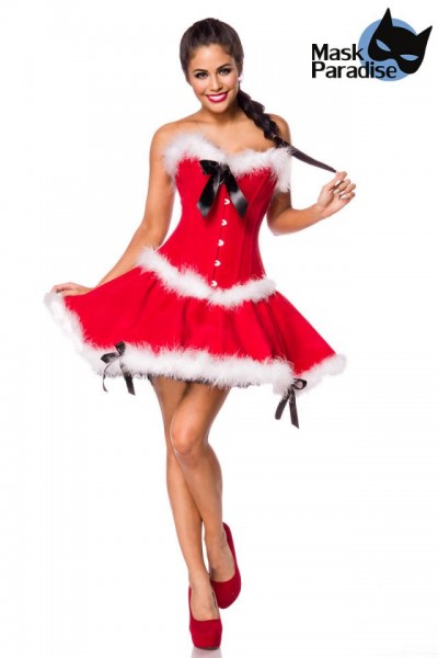 Weihnachtskostüm: Miss Santa/Farbe:rot/weiß/Größe:M