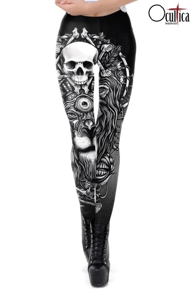 Skull Leggings/Farbe:schwarz/Größe:XL