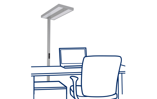 Office-Leuchte ROLF KERN „Smart-Pro“ mit Touch Display, PIR & Tageslicht-Sensor