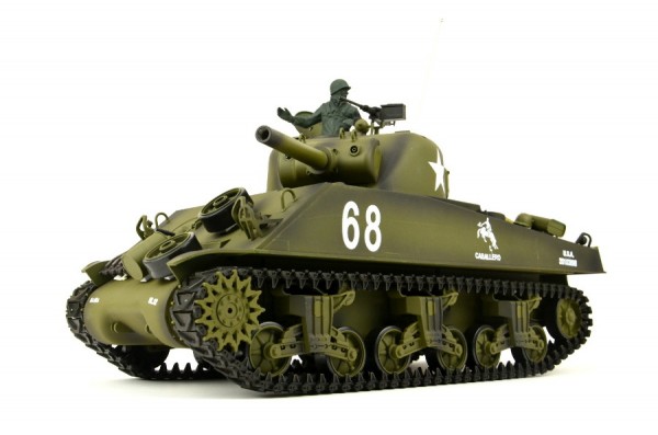 RC Panzer "US M4A3 Sherman" Heng Long 1:16 mit Rauch&Sound+Stahlgetriebe und 2,4Ghz -V 7.0 - Upg