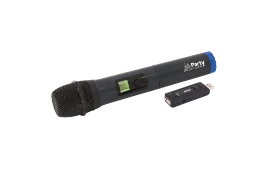 UHF-Funkmikrofon PARTY ''WM-USB'' USB-Empfänger mit Klinkenkabel