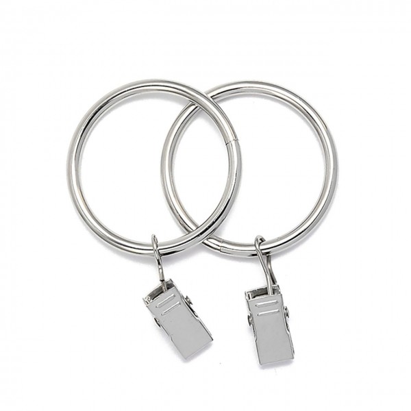 Top Vorhangringe 10 Stück Silber glänzend 38 mm Durchmesser Gardinenringe Gardinenhaken Set Ring mit