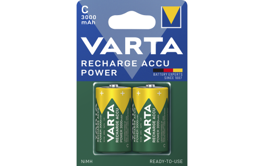 Baby-Akku VARTA, Typ C, NiMH-Akku, HR14, 1,2V/3000 mAh, Pre-charged, 2er Pack