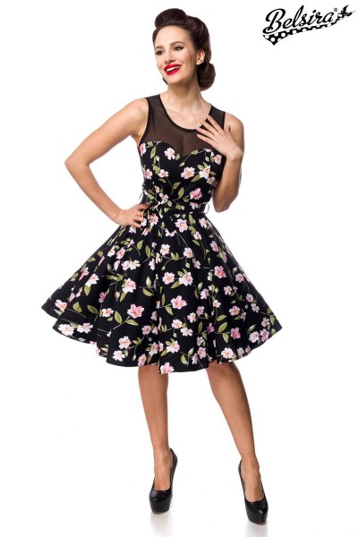 Kleid mit Dots/Farbe:schwarz/rosa/Größe:2XL