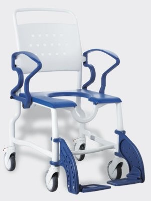 Dusch-Rollstuhl ERFURT 5",Räder,grau/blau,