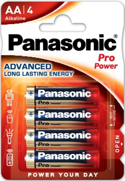 Panasonic 5x Panasonic Pro Power Mignon AA, LR6 AM3 Alkaline 4er Blister MN1500 LR6PPG/4BP LR6PPG/4B