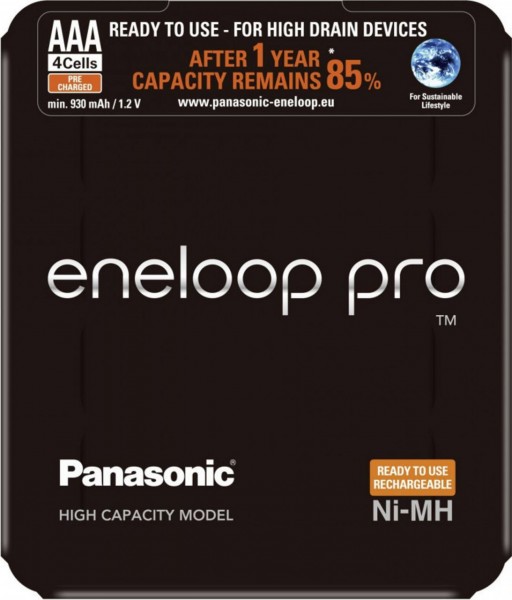 Panasonic 20x eneloop Pro AAA Akku Micro min. 930 mAh 4er Blister 1,2 V LSD in der Aufbewahrungsbox