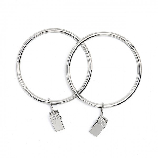 Top Vorhangringe 10 Stück Silber glänzend 45 mm Durchmesser Gardinenringe Gardinenhaken Set Ring mit