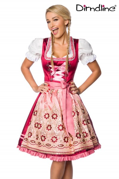 Premium Dirndl/Farbe:rosa/rot/Größe:L