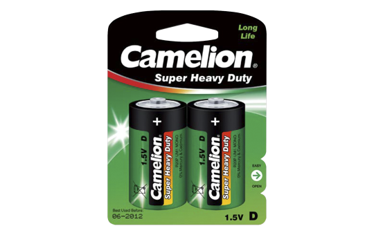 Mono-Batterie CAMELION Super Heavy Duty 1,5 V, Typ D, 2er-Blister
