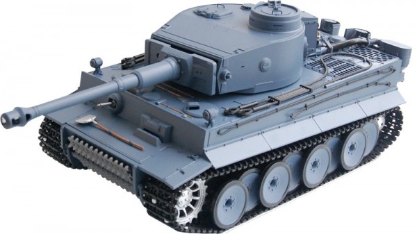 RC Panzer "German Tiger I" Heng Long 1:16 Grau, Rauch&Sound+Metallgetriebe und 2,4Ghz