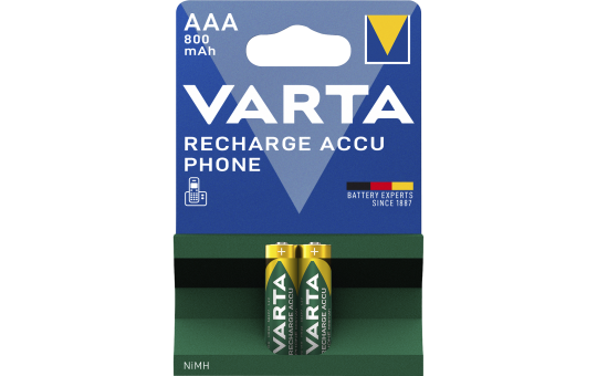 Micro-Akku VARTA ''Phone Power'', Ni-MH, 800mA, Typ AAA, 2er-Blister